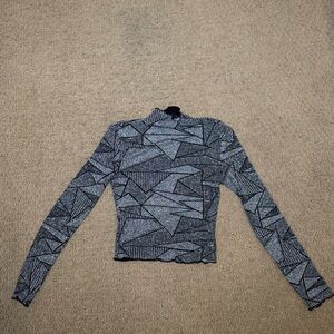 Amy Shehab | Geometric Sparkly Long Sleeve Top